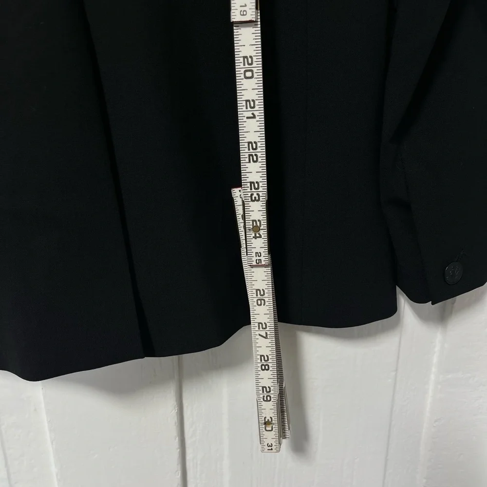 Rag & Bone Black Wool Blend Stretch One Button blazer with logo buttons size 0